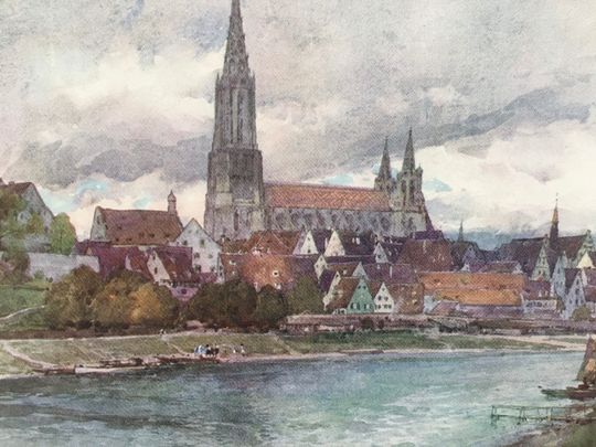Discover 1912 Germany Ulm Cathedral Print - Historic Architectural Art from Germany