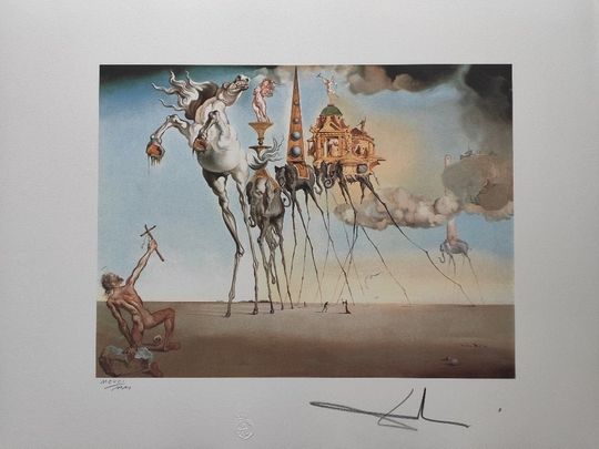 Discover Salvador Dali Hand Signed Lithograph - The Temptation of St. Anthony Wall Art