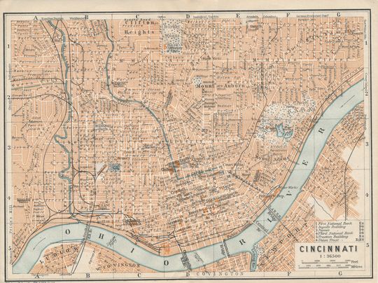 Discover 1909 Cincinnati Ohio Antique Map