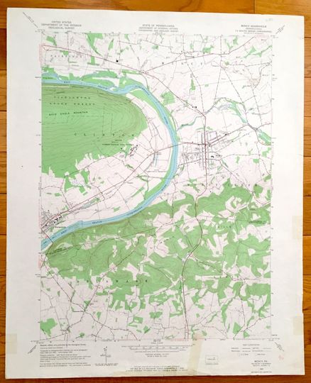 Discover Antique Muncy, Pennsylvania 1965 US Geological Survey Topographic Map  Fairfield, Muncy Creek, Lewis, Delaware, Clinton, Montgomery