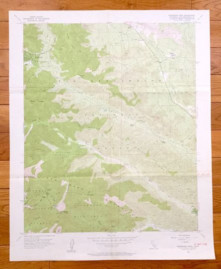 Discover Antique Telegraph Peak, California 1956 US Geological Survey Topographic Map  San Bernardino County Wrightwood Lytle Creek Stockton Flat CA