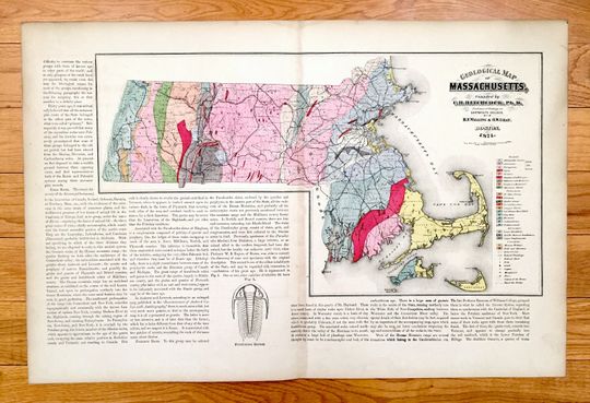 Discover Antique 1871 Massachusetts Topographical Map from Stedman Brown & Lyon Atlas  Walling and Gray, Boston, Cape Cod, Berkshires, Middlesex, MA