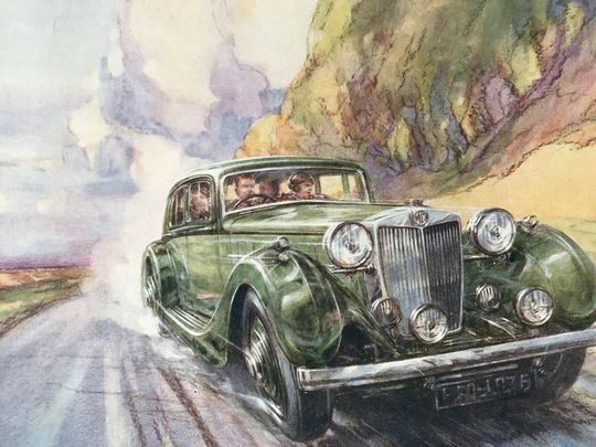 Discover 1941 Two Litre MG Original Vintage Print - Mounted and Matted - Classic Car - Veteran Car - Automobile - Motor - Available Framed