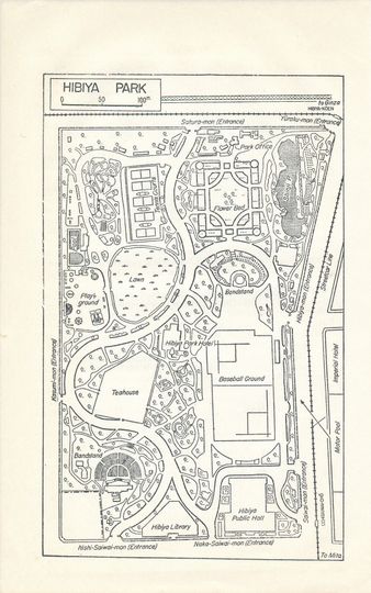 Discover 1961 Hibiya Park Tokyo Japan Vintage Map