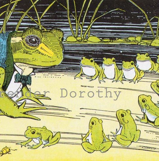 Discover Frogs At School Print  By Hugh Spencer Verse By George Cooper Original 1927 Children's  Illustration