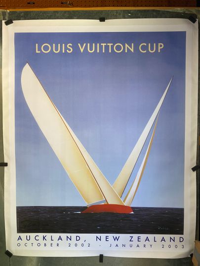 Discover Large Auckland 2003 L.V. Cup Poster by Razzia, Hand Signed and Linen Backed