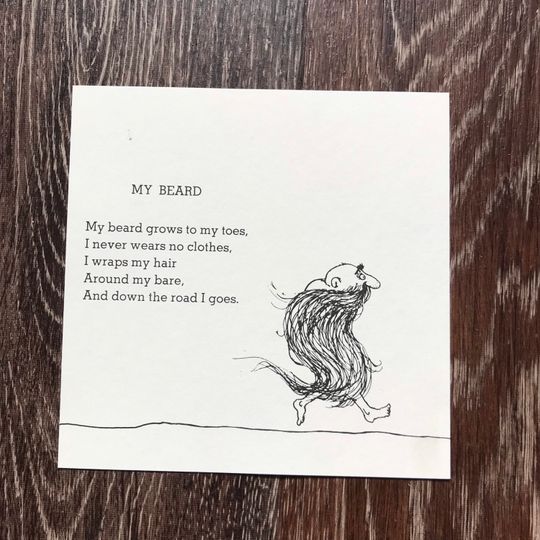 Discover Vintage Pages Shel Silverstein My Beard Poem | Children Poem | Nursery Decor | 5 x 5