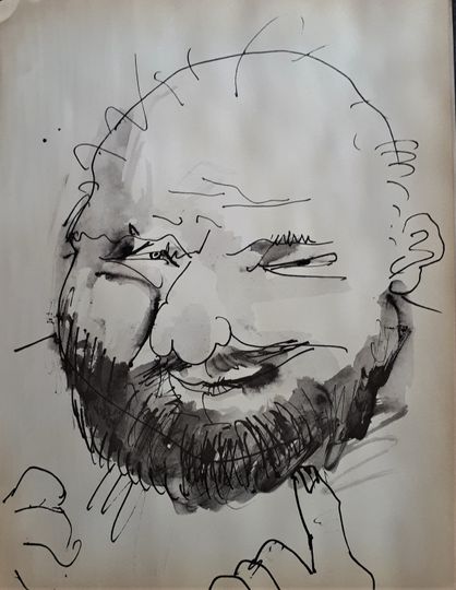Discover Picasso - 40 drawings by Picasso alongside Buffon 1957.(chauve,barbu et hilare,trait et lavis)