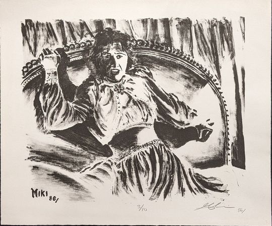 Discover Untitled: Terrified Woman, Horror, Lithograph