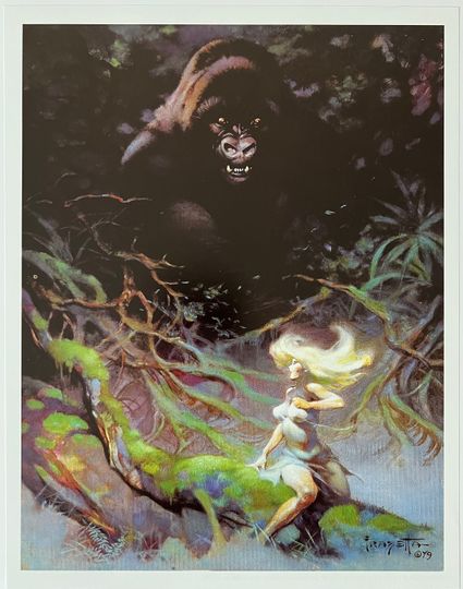 Discover Frank Frazetta, King Kong, Fantasy Art, 1999 Vintage Book Print