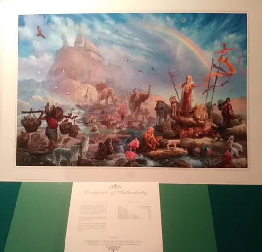 Discover TOM DuBOIS "The Celebration" Signed and Numbered Limited Edition 2000 Noah's Ark Print, Huge 34x24" with COA, MINT