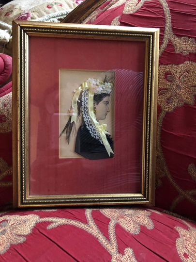 Discover French Country Victorian Girl in embellished  portrait shadow box
