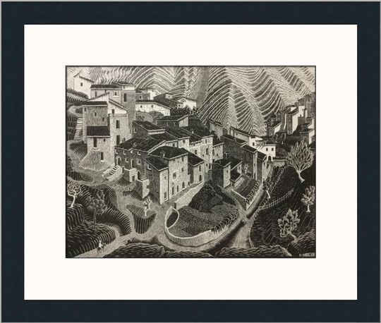 Discover M.C. Escher Fara San Martino Custom Framed Print