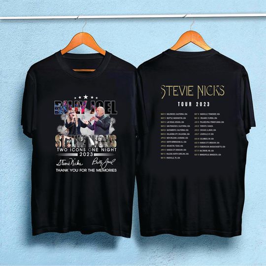 Discover 2023 Billy Joel Stevie Nick Two Icons One Night Shirt