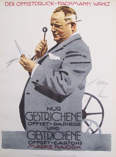 Discover 1926 Original German Art Deco Poster, Der Offsetdruck-Fachmann Whlt