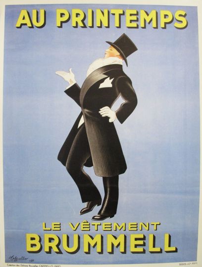 Discover 1980s French Poster - Au Printemps, Le vtement Brummell by Cappiello