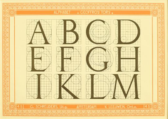 Discover 1907 Dutch Letterpress Sheet, Matted (ABCD EFGH IKLM), Graphic Design Gift, Art Deco Typography, Matted and Ready to Frame,  Artist Gift