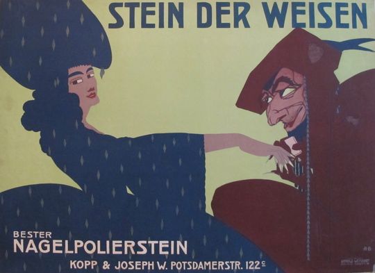 Discover 1911 Original German Poster for Nail Buffing Stones, Stein Der Weisen