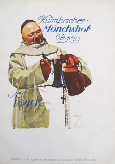 Discover 1926 Original German Art Deco Poster, Kulmbacher Mnchshof Bru (Beer)