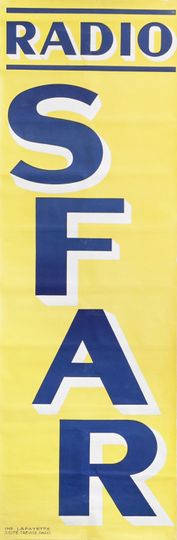 Discover 1940's Original French Typography Poster, Radio SFAR