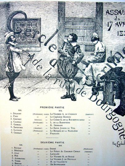 Discover 1890s Original French Art Nouveau Poster, Les Programmes Illustres, Cercle D'Escrime - Gerbault
