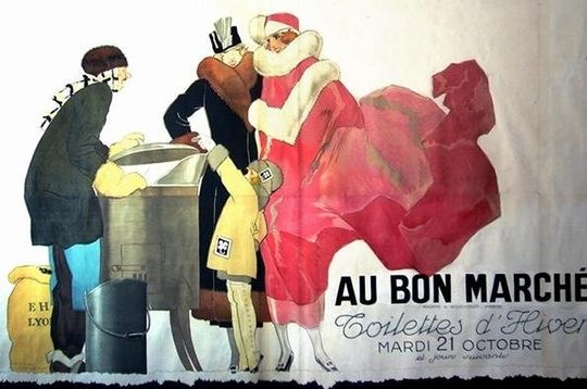 Discover 1930s Original French Art Deco Poster, Au Bon March