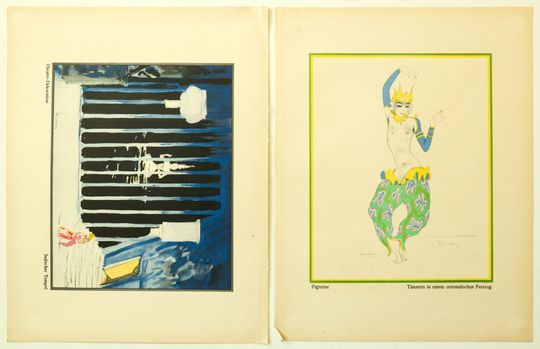 Discover 1922 Original German Art Deco Poster, Tangerine, Indischer Tempel (Recto/Verso)