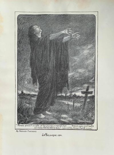 Discover 1914 original vintage print 'la belgique: 1914' by bernard partridge from 'king albert's book - a tribute'