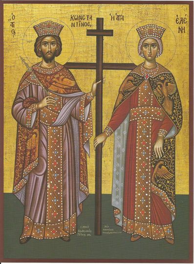 Discover Orthodox Icon - Saint Konstantinos Helen Handmade Artwork for Gifts