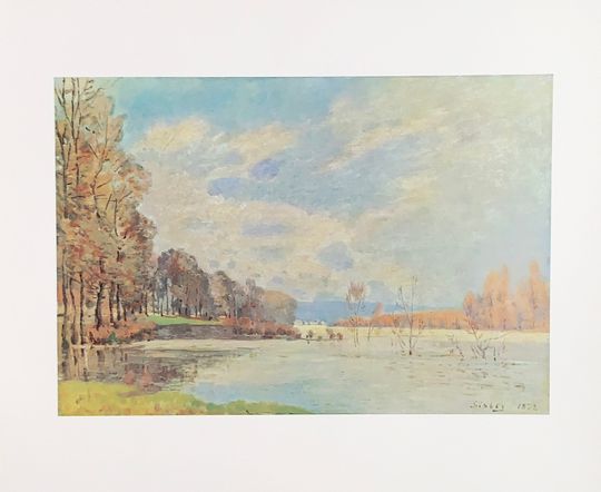 Discover 1963 - Alfred Sisley - vintage LITHOGRAPH,  Large size:35,5x43cm