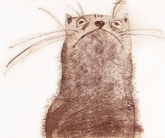 Discover Original Cat Etching - Fine Art Print of 'The Cat'