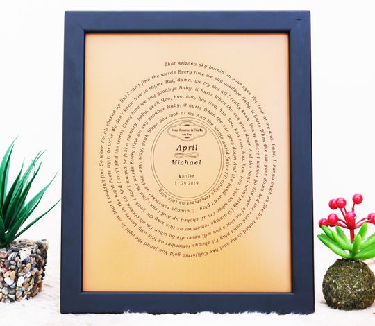 Discover Customized Leather Painting - Favorite Song Lyrics Laser Engraved First Dance Song Lyrics - Laser Engraved on Leather