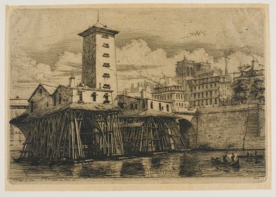 Discover Charles Meryon Etching: "La Pompe Notre - Dame, Paris"