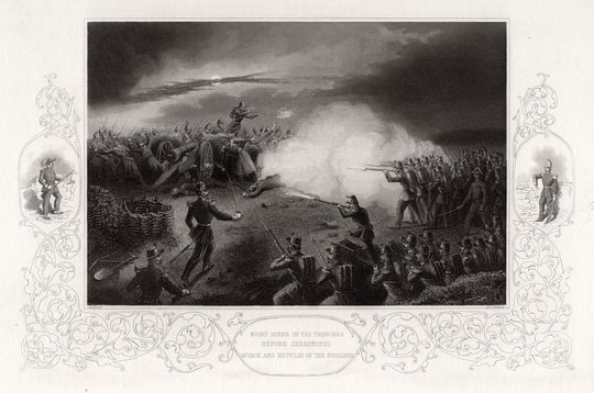 Discover Robert Hind 1800s Engraving "Night Attack in the Trenches" Gallery Framed SIGNED Certificate of Authenticity