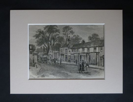 Discover Antique Harrow High Street print, Suburban Town Centre Decor, available framed, London Art, Victorian Street Scene, Old Architectural Gift