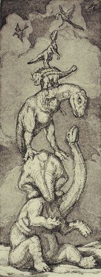 Discover Etching - Tower of Dinosaurs