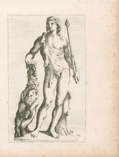 Discover Antique 1660s original engraving by Francois Perrier - Plate 46 Lyaus Baccus lectia dntor in Aedibus Burghesis