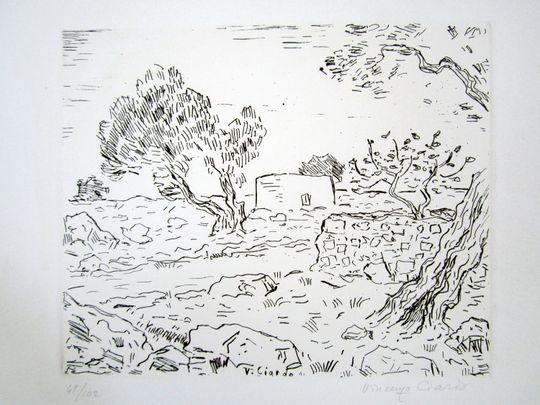 Discover Vicenzo Ciardo Etching: "Campagna Salentina" (67/102)