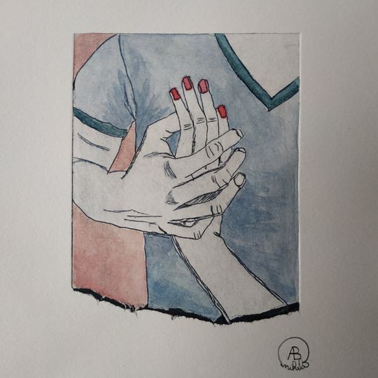 Discover Tetrapak engraving, Original illustration, My hand on your heart