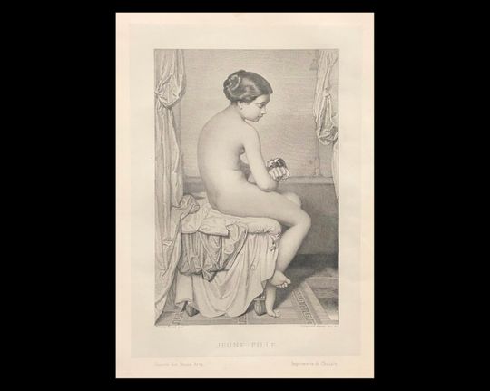 Discover LEOPOLD FLAMENG (French, 1831-1911), "Jeune Fille", 1865, engraving after Amaury Duval.