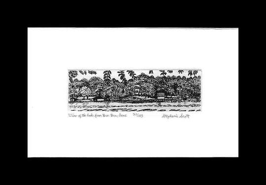 Discover View of the Lake from Brer Bear Lane  - Original Etching & Engraving, Hand-printed, Limited Edition
