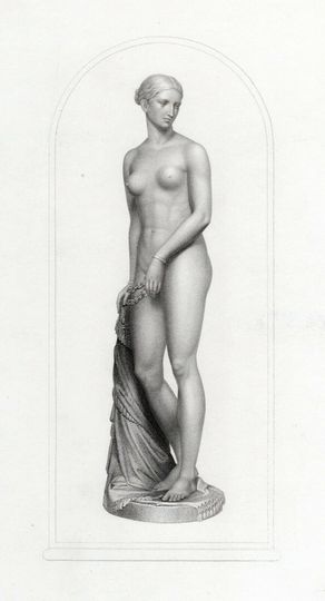 Discover Emotional HIRAM POWERS Antique 1800s Engraving "The Greek Captive" Gallery Framed COA
