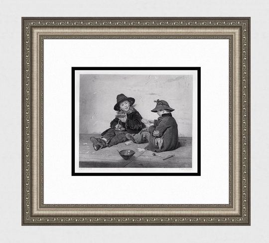 Discover Antonio Ermolao Paoletti 1800s Delightful Engraving "The Gamesters" Signed Custom Framed COA