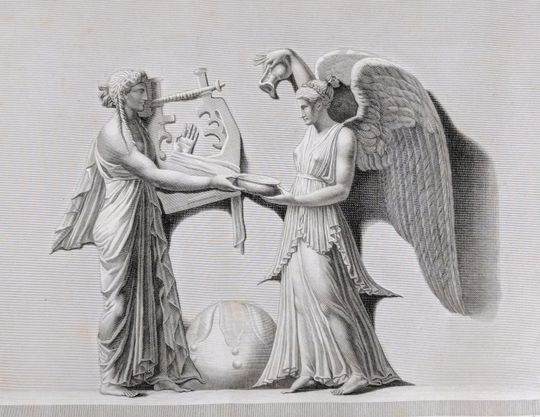 Discover F. Dequevauviller "Victoire Choragique" antique engraving; 1829 Parisian edition documenting Napoleon's campaign art conquests