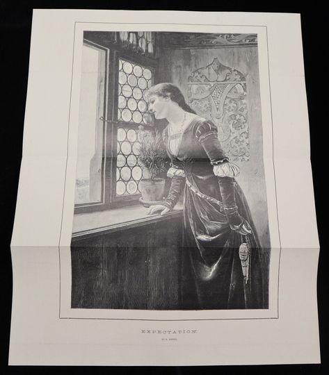 Discover Original Antique Print Expectations Large Medieval Lady Illustrated London News Illustration