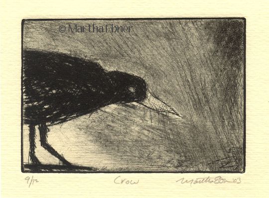 Discover Bird Print Etching of "Crow"