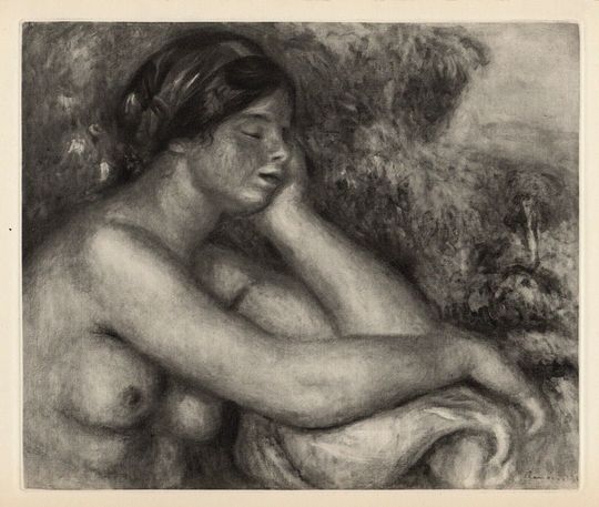 Discover Charming Pierre RENOIR Signed 1919 Engraving "Le Sommeil" Framed Limited Certificate of Authenticity