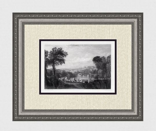 Discover 1800s JMW TURNER Antique Engraving "Aeneas's Love for Dido" Custom Framed SIGNED Gallery Certificate