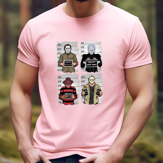 Discover Horror Mugshot Movie Characters Shirt