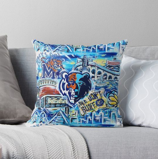 Discover Pop Art Memphis Sports Throw Pillow